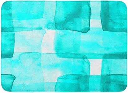 Rongpona Alfombrilla de baño Blean Turquesa Patrón de Acuarela con