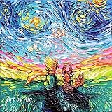 Little Prince Art - PRINT - Le Petit Gogh Art by Aja 8x8, 10x10, 12x12, 20x20, 24x24 inches
