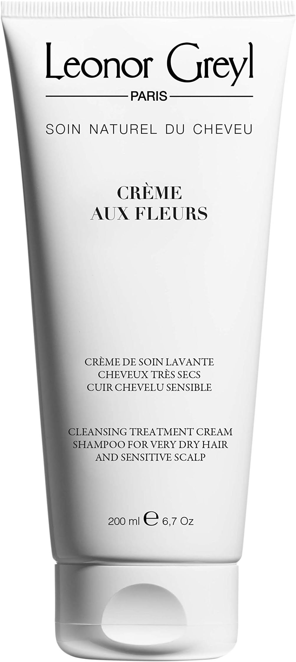 Crème aux Fleurs - Cleansing treatment cream shampoo for very dry hair and sensitive & iriitated scalp - Soothes itching scalps - Vegan - 95% Natural Ingredients - Chamomile & Sage Extracts, 200 ml