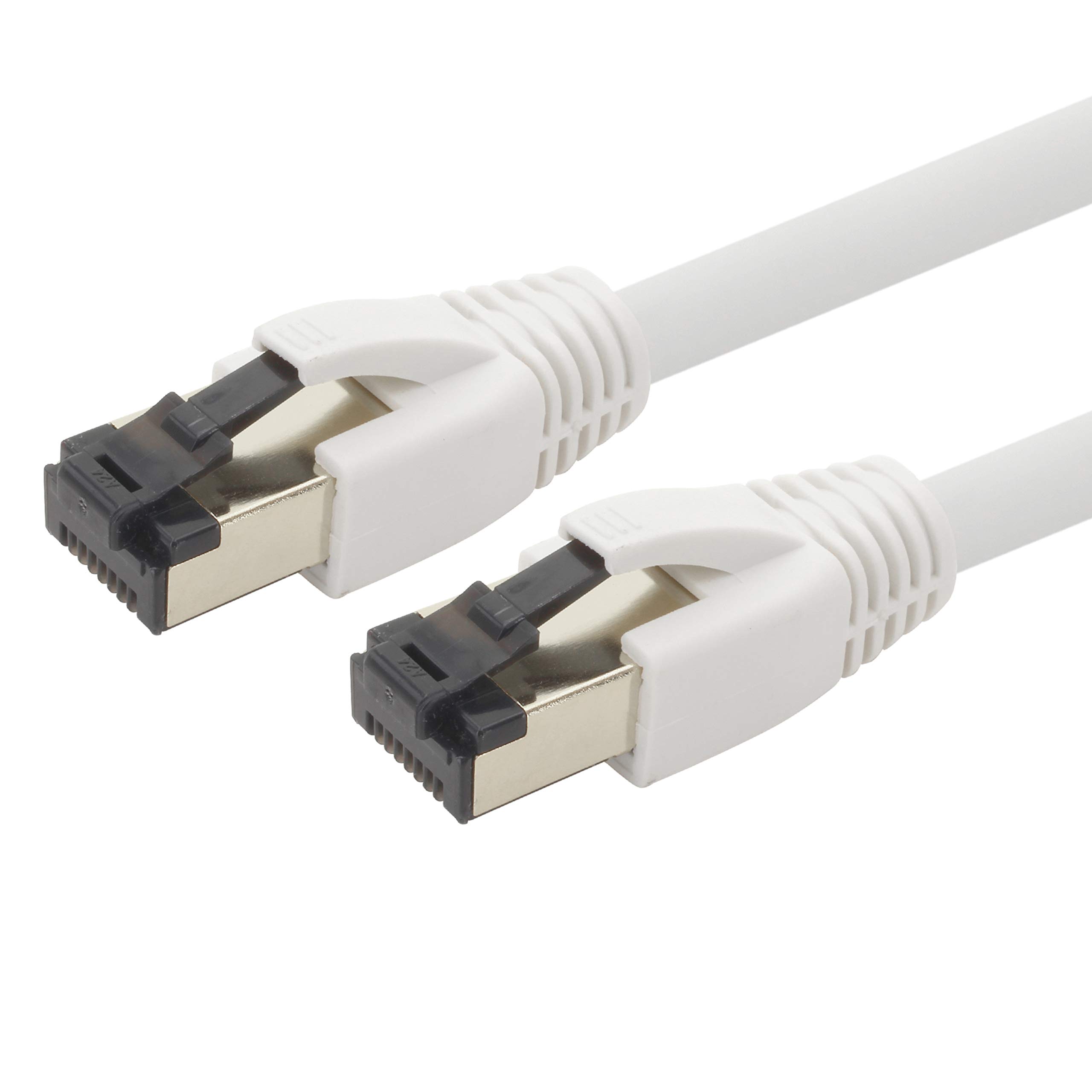 1aTTack.de 0.5m Cat 8 network cable CAT8 cable white - 1 piece Cat.8 Lan 2000 MHz 40 Gbit s 40GBase-T Poe+ patch cable Ethernet cable LSZH - 1 x 0.5 meter white