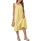 Lesserwing 100% Cotton Nightgowns for Women Sleeveless Sleep Dresses Ladies Gowns Sleepwear with Pockets