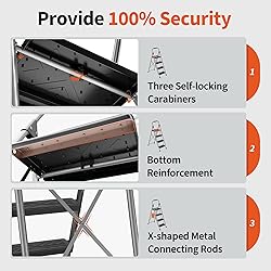4 Step Ladder,DIAMONDFORGE Folding Step Stool with