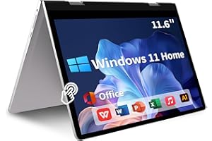 ELEPAD 2 in 1 Laptop Computers Windows 11, 11.6 inch Touchscreen Laptop Tablet, 4GB RAM 256 GB SSD, HDMI Type-C 2.4G/5G WiFi BT SD Slot 3.5mm Jack 5000mAh for Work Education Entertainment