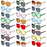 Relaxweex 24 Pairs Oversized Square Sunglasses Bulk for Women 90s Retro Big Frame Sunglasses Large Wide Vintage Shades for Women Men Adults Unisex