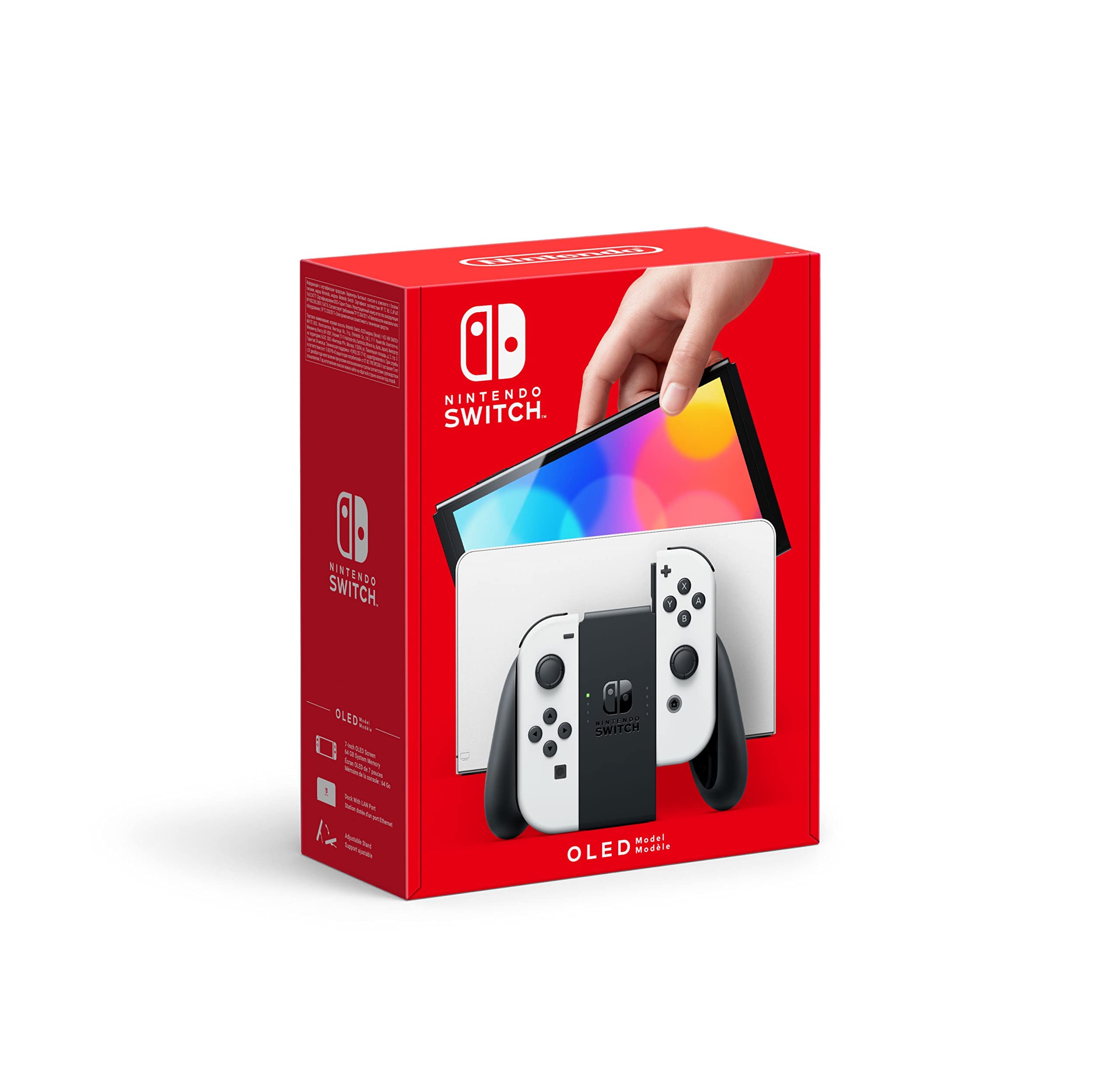 Consola-Nintendo-Switch-modelo-OLED-con-estacion-de-acoplamientocontroladores-Joy-Con-blancos