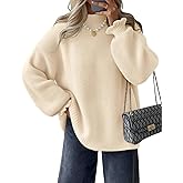 ZESICA Women's Turtleneck Sweaters Dressy Casual Oversized Long Sleeve Knitted Chunky Pullover Sweater Jumper Tops
