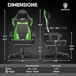 Dowinx Gaming Chair with Pocket Spring