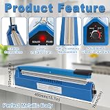 Gekufa 300mm Impulse Sealer, 8-Stage Temp, 3 Extra Heat Elements, 0.4mm view 2