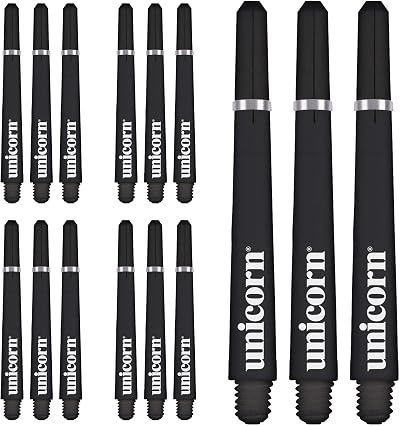 Unicorn Dart Shafts Gripper 4 Value Pack Polycarbonate 15 Stems Black Short 35mm