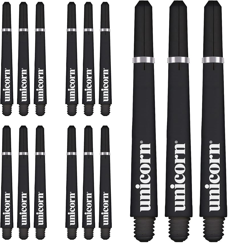 Unicorn Dart Shafts Gripper 4 Value Pack Polycarbonate 15 Stems Black Short 35mm