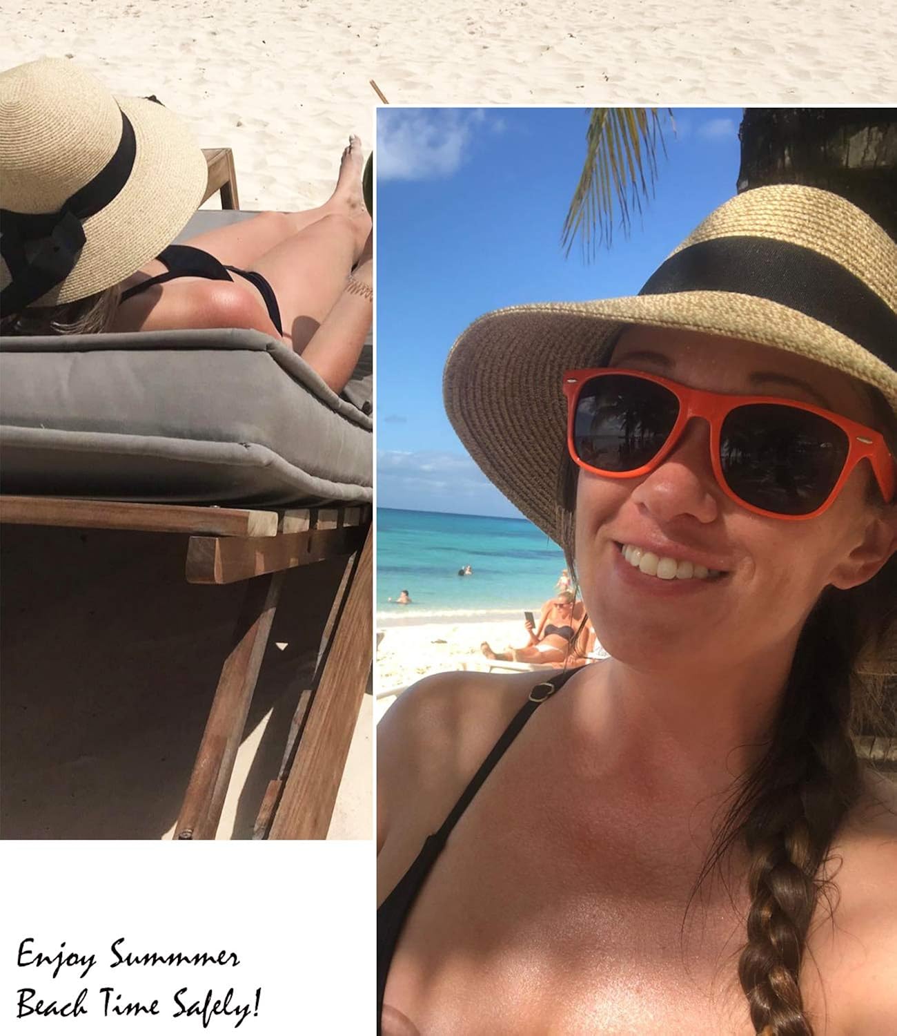 FURTALK Womens Beach Sun Straw Hat UV UPF50 Travel Foldable Brim Summer UV Hat at  Women’s Clothing store