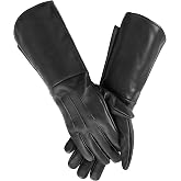 URBAN BUCK Renaissance Medieval Gloves Men for Costume - Unlined Sheepskin Leather Swordsman Steampunk Cosplay Gauntlet Glove