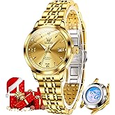 OLEVS Womens Automatic Watch Gold Luxury Diamond Self Winding Ladies Wrist Watches Waterproof Luminous Date