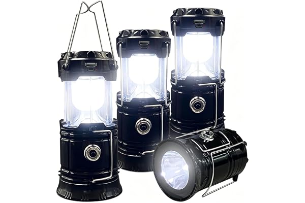 Collapsible Portable LED Camping Lantern XTAUTO Lightweight Waterproof Solar USB Rechargeable LED Flashlight Survival Kits fo
