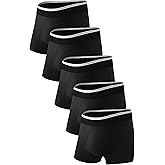 TIICHOO Incontinence Underwear for Men Washable Leakproof Boxer Briefs for Bowel Leakage Cotton Absorbent Underwear 5 Pack