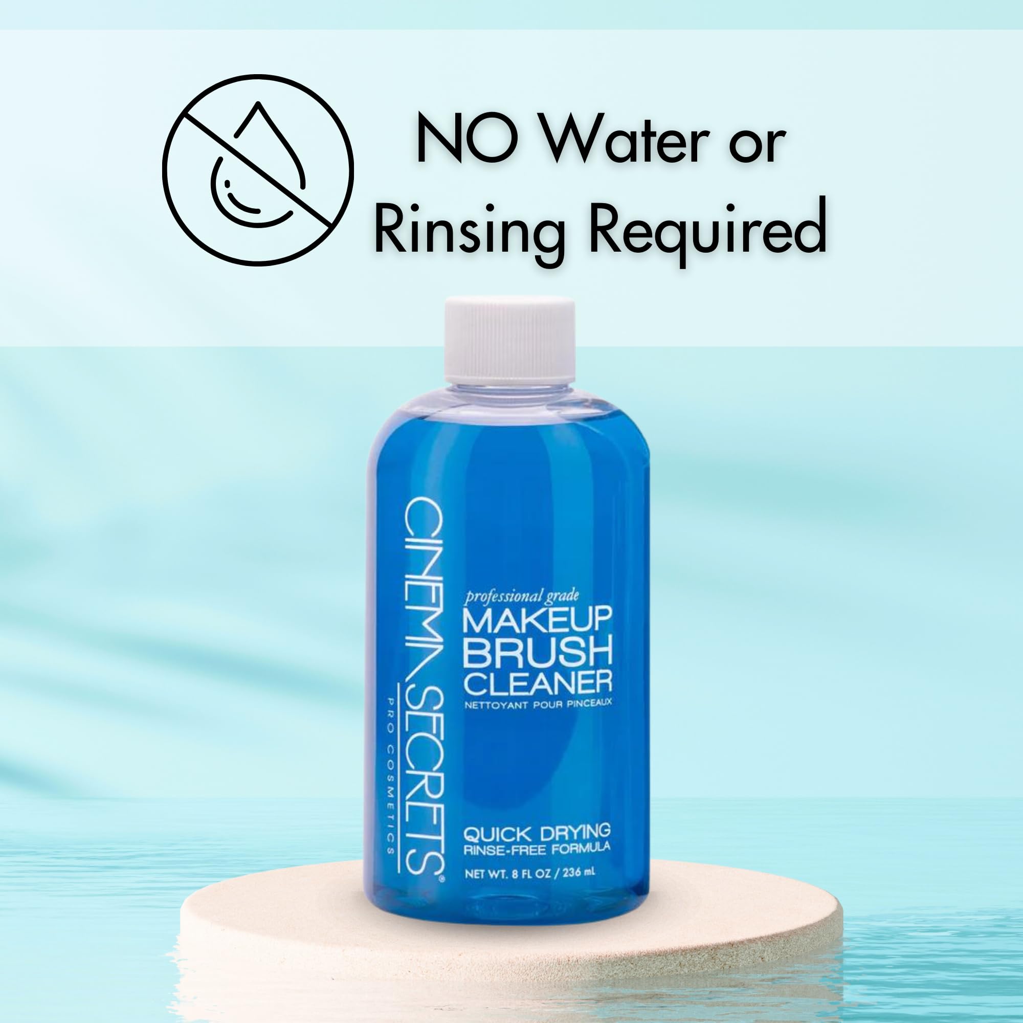 Cinema Secrets Original Blue Vanilla Makeup Brush Cleaner Kit - Professional Cleanser + Cleansing Tin for Makeup Brushes - Quick-Dry, Rinse-Free Formula - Removes Stubborn Waterproof Make Up