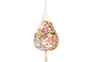 Stuffed Animal Storage Hammock for Ceiling, Stuffed Animal Holder Net for Plush Toys, Stuffies, Plushies Organizer Boho Decor