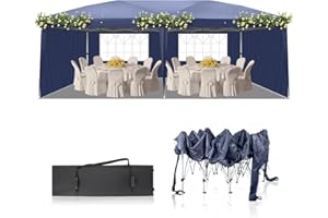 Outvita 10x20ft Pop Up Canopy Tent, Outdoor Instant Shelter Folding Canopy with 4 Side Walls and Carry Bag for Commercial Events, Party, Backyard BBQ, Camping Blue