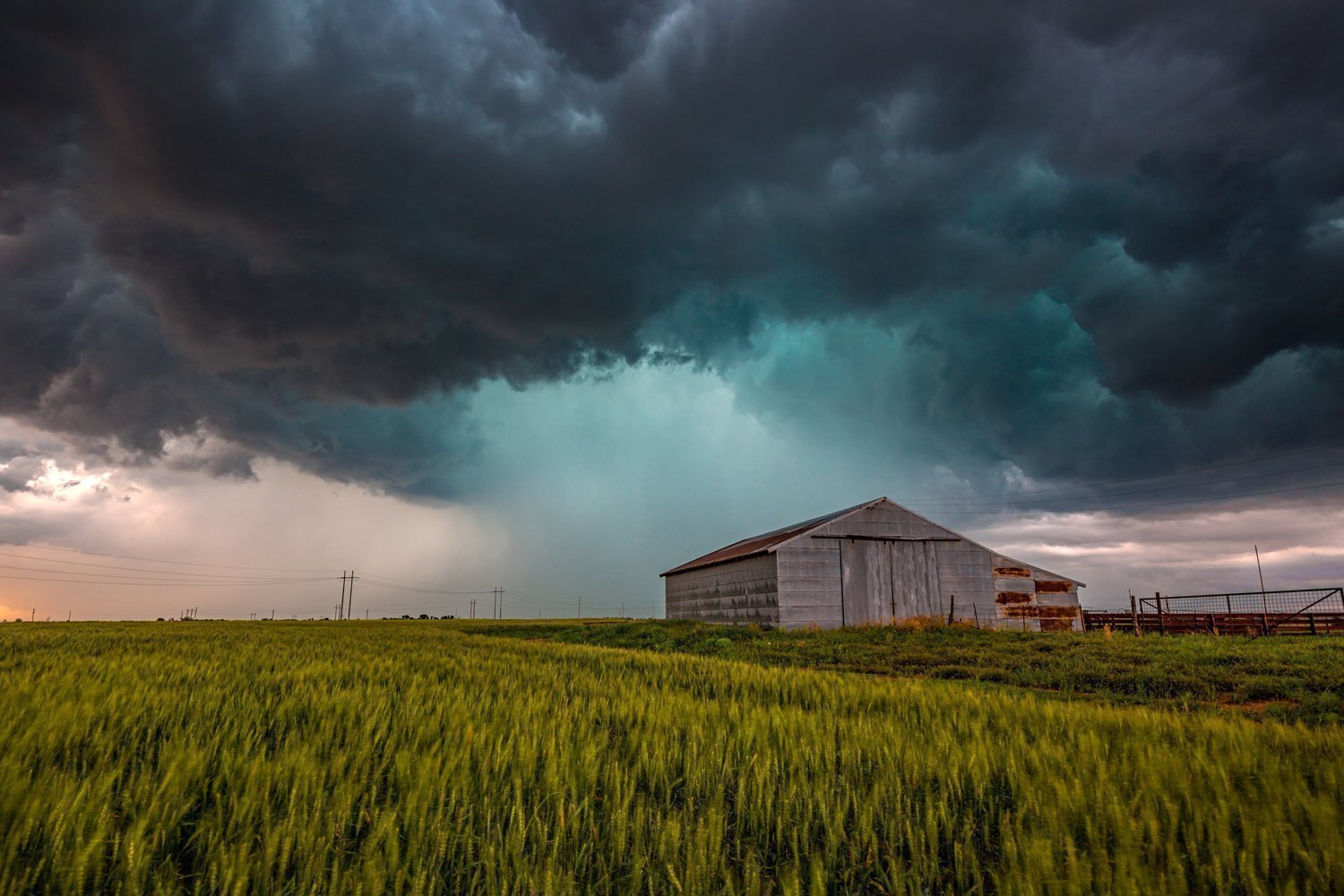 Country Photography Print (Not Framed) Picture of Storm Passing Behind Tin Covered Barn in Wheat Field on Spring Day in Oklahoma Farm Wall Art Farmhouse Decor 4x6 to 40x60