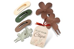 AZZORI 5 Pcs Flat Claw Clips for Women – Matte Soft-Touch Flat Hair Clips for Women in 4 Elegant Colors, Comfortable Wear & Reliable Hold – Designed for Thin, Straight, Fine & Curly Hair