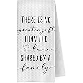 GCFET Family Quotes Kitchen Towels - Housewarming Gifts Decorative Waffle Weave Dish Towels, Love Quote Family Hand Tea Towels, Gifts for Families, 16x24 Inch