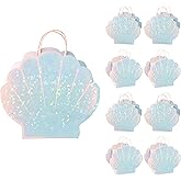 Cheerland Mermaid Birthday Decorations Mermaid Party Favor Bag Seashell Gift Goodie Bags for Shell and Under the Sea Aquatic Nautical Theme Party Summer Ocean Beach Picnic Treat Supplies 8 Pcs