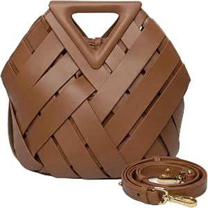 Womens Genuine Vegan Leather Woven Crossbody Bags 2026 - Top Handle Hobo Handbag