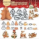 MOJA® 3D CHRISTMAS Scenario Cookie Cutter Set (Stainless Steel), Snowman, Christmas Tree, Deer And Sled
