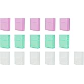 It's Academic Crayon Box with Hinged Lid and Snap Closure, Clear, Purple, and Green Plastic, 16-Pack (Colors May Vary)