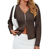 Saodimallsu Womens V Neck Sweater Blazer Peplum Long Sleeve Knit Open Front Split Cardigan Sweaters