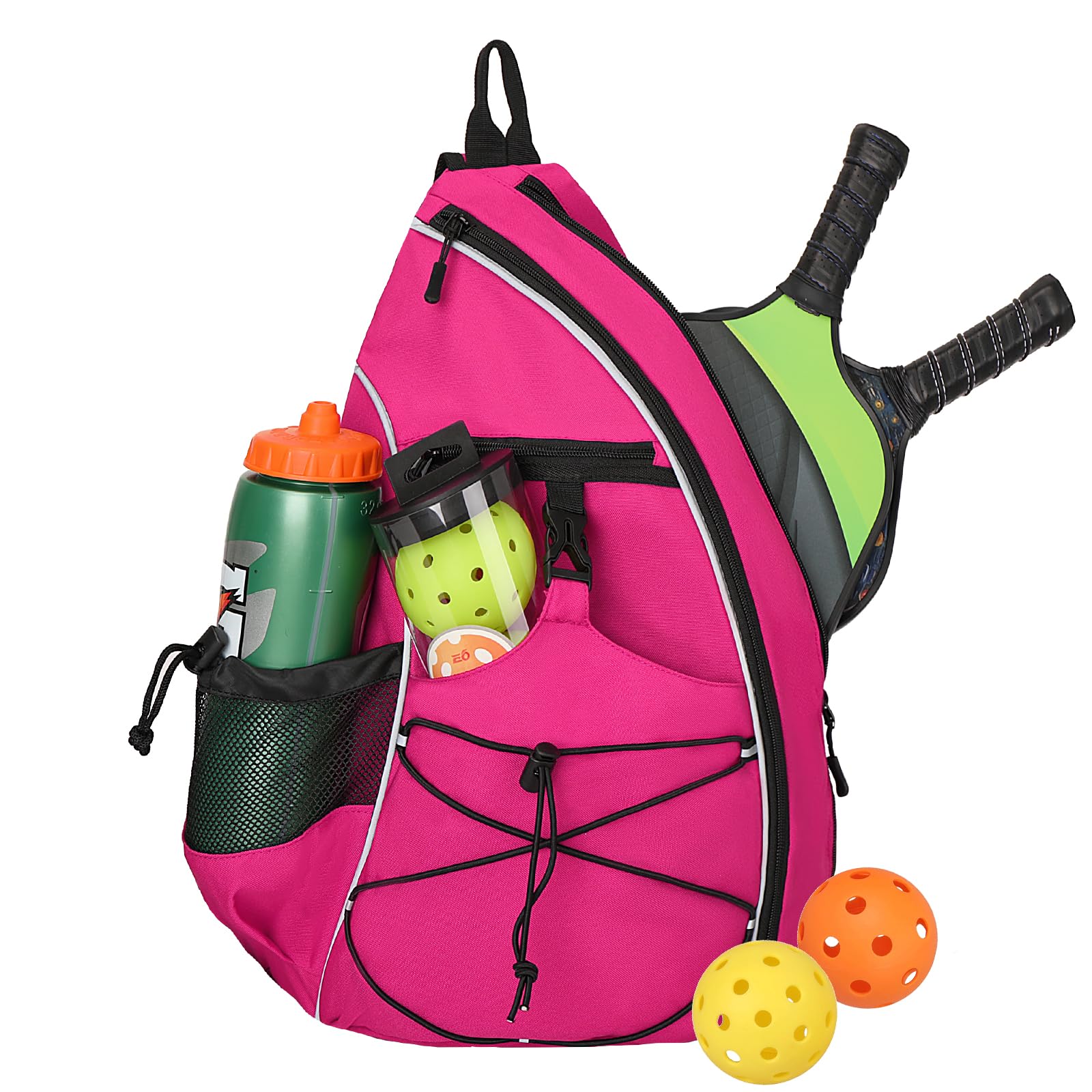 Photo 1 of Pickleball Sling Bag – Adjustable Pickleball Backpack for Men & Women – Large Capacity w/Fence Hook, Water-Resistant, Anti-Theft Pocket – Lightweight & Comfortable for Paddles, Balls, Accessories