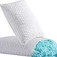 KEYOOHOME Shredded Memory Foam Pillows for Sleeping,Bed Pillows Queen Size Set of 2 Pack Cooling Adjustable,Good for Side and Back Sleeper with Washable Removable Cover