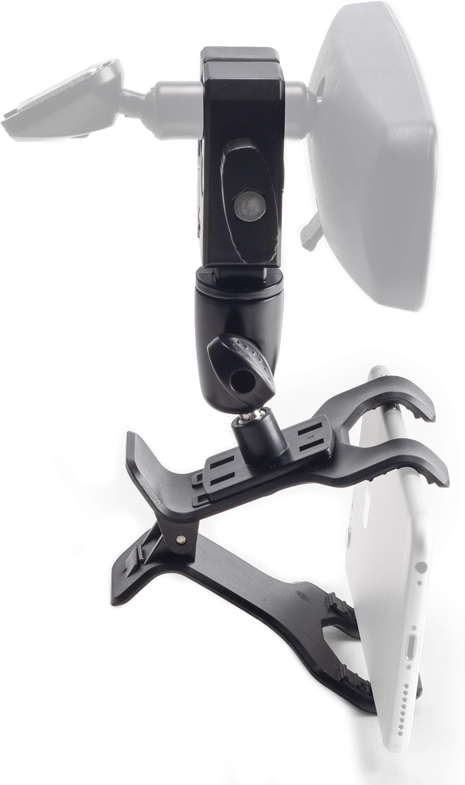 Universal Cell Phone Holder for Mounting On Rearview Mirror Compatible with Mobile iOS Devices, Android Smartphone GPS and More. Black Version 3