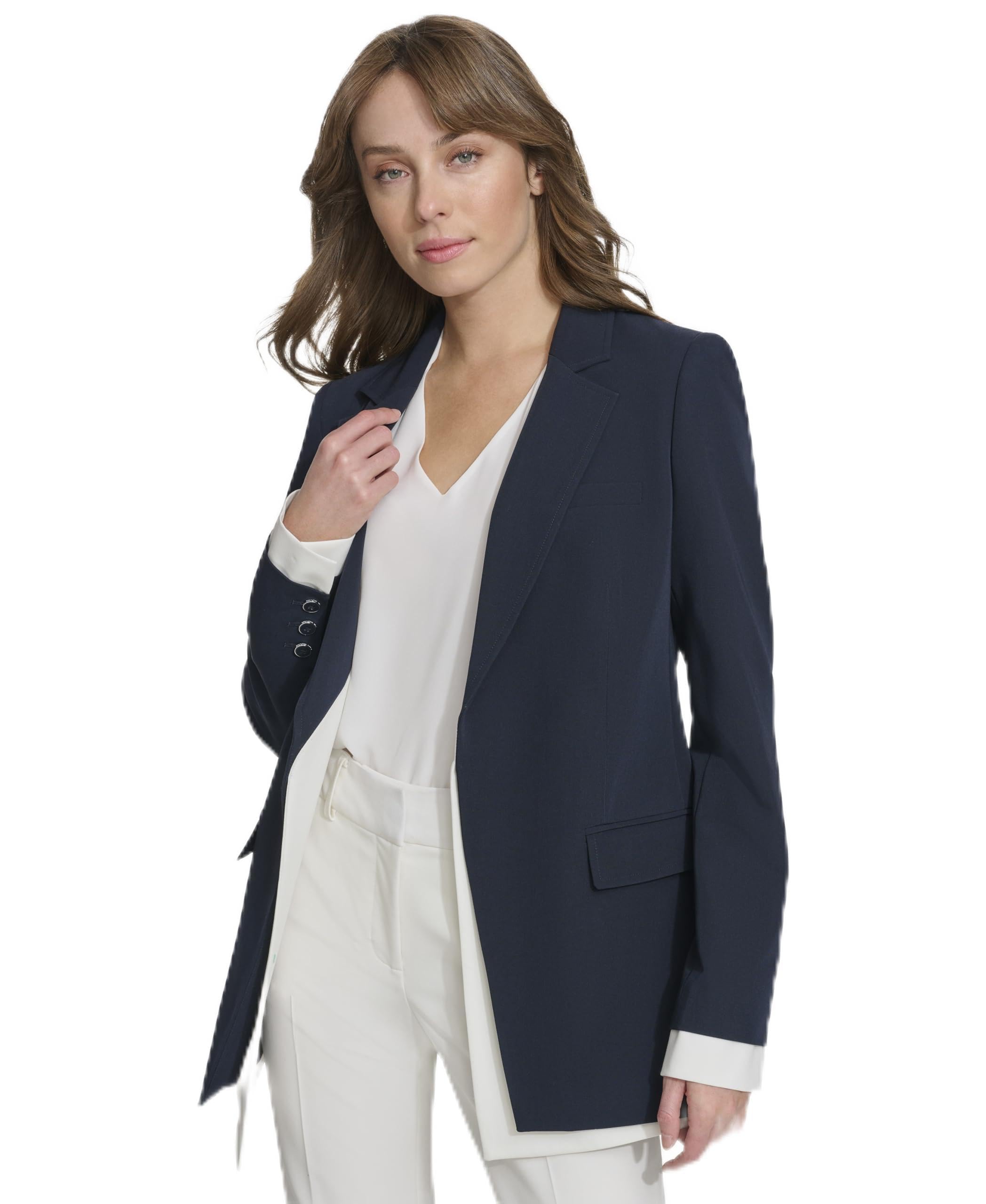 Photo 1 of Tommy Hilfiger Women's Suits Blazer, Midnight/Ivory, 10