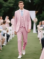 MAGE MALE Mens Two Button 3-Piece Suits Slim Fit