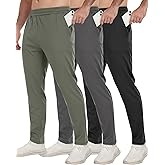 3 Pack Men's Workout Sweatpants with Pockets,Athletic Gym Tapered Joggers Pants for Men Running Pants