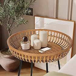 Oakrain Rattan Side Table Nesting Tables Set of