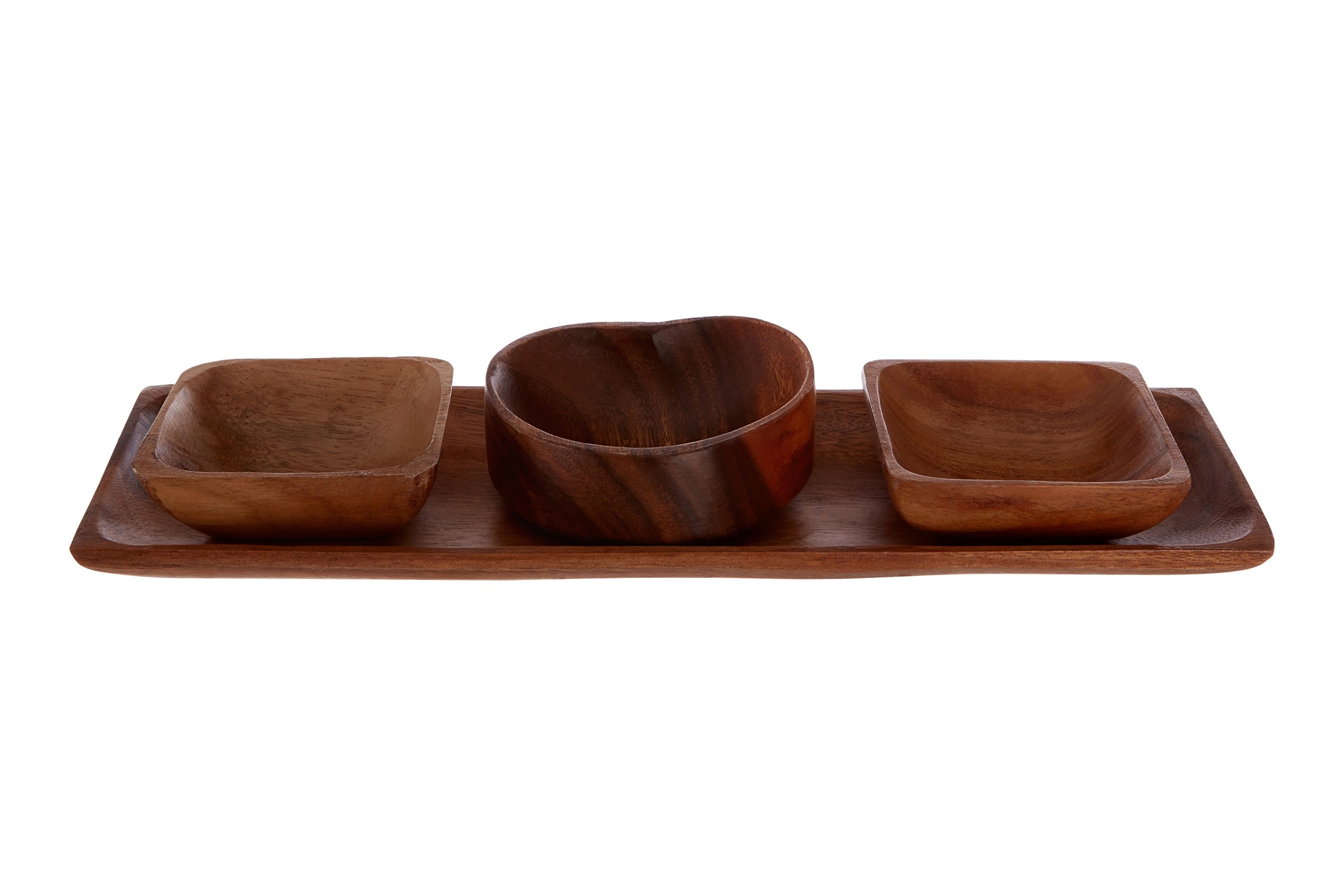 Premier Housewares 1104623 Socorro Serving Dish Set, 5 x 41 x 13 cm - Acacia Wood, Brown
