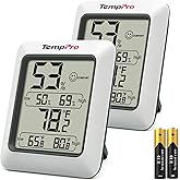 TempPro 2 Packs Digital Hygrometer Indoor Thermometer with Max/Min Records Room Thermometer and Humidity Monitor with Large L