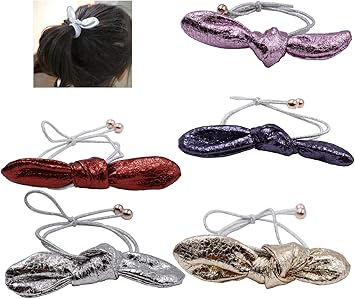 Chrislz 5 Pcs Filles Cheveux Cravate Perle Cortex Lapin