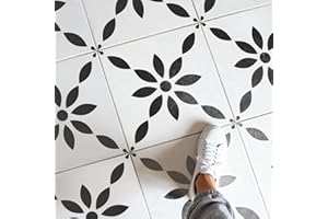 Velluppa Floor Tile Stencil 12"x12", Reusable Large Floor Stencils for Painting Floors, Concrete Stencil for Patio, Wall Stencils for Painting on Walls (Style W1)