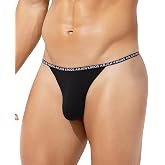 Arjen Kroos Mens Thongs Underwear Sexy Low Rise G-String Bikini Tagless | Breathable Bamboo Rayon, Letter Printed Waistband, 3D Pouch Underwear Athletic Supporters for Gym, Lingerie for Daily Wear