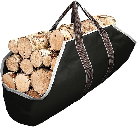 Amazon Com Large Canvas Log Tote Bag Carrier Indoor Fireplace