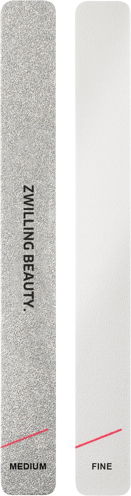 ZWILLING Emery Boards (coarse and fine grained file surfaces, gentle nail care, nail salon quality), Premium, 2 piece, White, 160 mm
