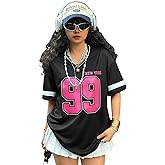 SOLY HUX Girl's Jersey Shirts Y2k Number Graphic Tees V Neck Short Sleeve Streetwear Tee Summer Tops