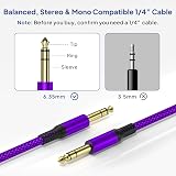 Elebase 1/4 Inch TRS Instrument Cable 3M 2-Pack Straight 6.35mm Jack view 3