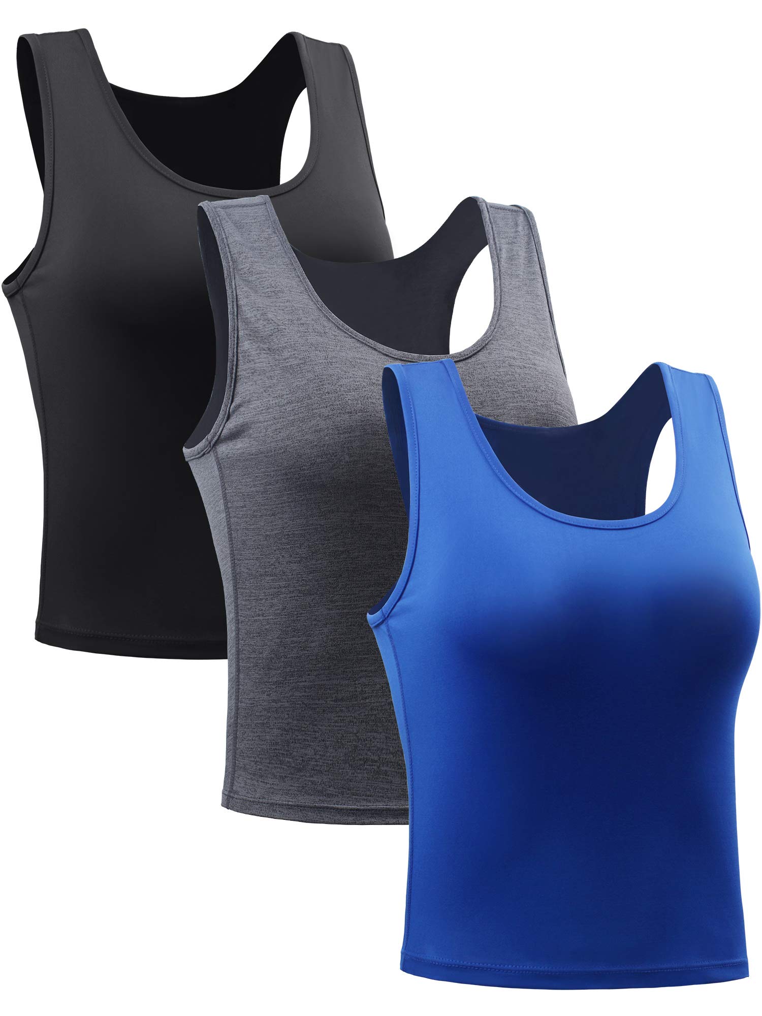 CADMUS 3 Pieces Basic Crop Tank Tops Sleeveless