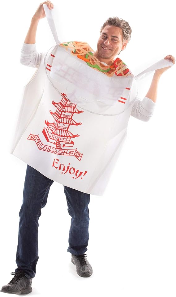 Amazon Com Tasty Chinese Take Out Halloween Costume One Size Unisex Food Noodle Outfit Clothing