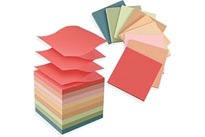 TKTB (18 Pads) Pop Up Sticky Notes 3x3 Refills, Vintage Color, Strong Adhesive Memo Pad Bulk, Suitable for Home, Office, School, Clean Removal