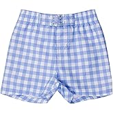 RUGGEDBUTTS Boys UPF50+ Sun Protection Gingham Swim Trunks